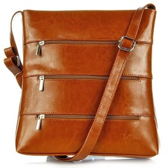 Skórzana damska elegancka listonoszka dan-a t285 torebka camel