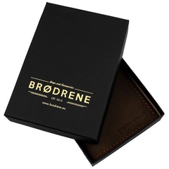 Skórzany cienki portfel slim wallet brodrene sw01 czarny