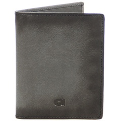 Skórzany cienki portfel / etui daag alive p-18 vintage szary