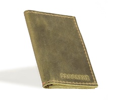 Skórzany cienki portfel slim wallet brodrene sw03 oliwkowy
