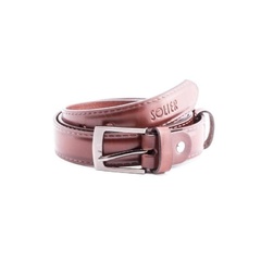 Skórzany elegancki pasek męski solier sb09 ciemny brązowy 110 cm