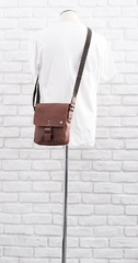 Skórzana listonoszka unisex 2jus by daag stone 4 koniakowa
