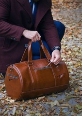 Skórzana torba męska weekendowa solier sl19 brandon vintage brąz
