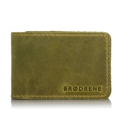 Skórzany cienki portfel slim wallet brodrene sw02 zielony