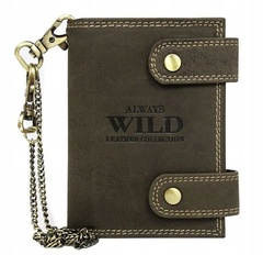 Portfel skórzany z łańcuchem always wild 2901-bic brązowy