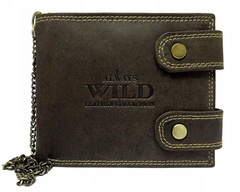 Portfel skórzany z łańcuchem always wild 2900-bic brązowy