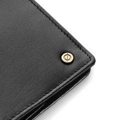Skórzany cienki portfel męski z ochroną rfid brodrene 5576 c.brązowy