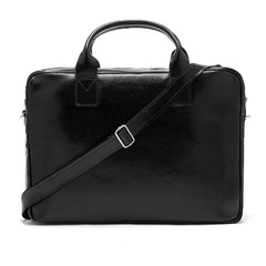 Skórzana torba męska na ramię, laptop brodrene r12 czarny