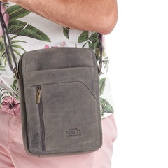 Torba męska skórzana na ramię always wild 502 szara