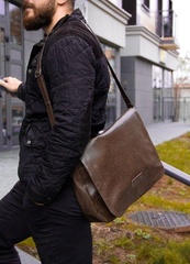 Torba męska na ramię listonoszka solier s11 brązowa vintage