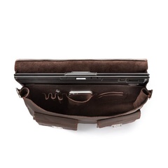 Włoska teczka torba męska skórzana vintage paolo peruzzi g-45-br brązowa