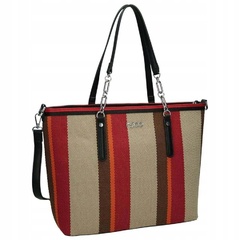Torebka shopper bag w pasy nobo czerwona 1420