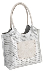 Torebka shopper bag ażurowy a4 monnari srebrna 3420