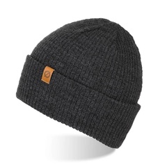 Czapka męska zimowa beanie ciemnoszara brodrene cz10