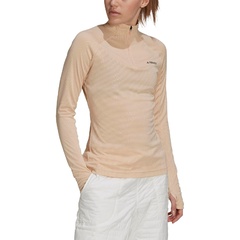 Koszulka longsleeve damska adidas performance beżowe gu3802