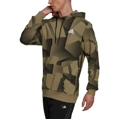 Bluza z kapturem męska adidas performance three bar zielona h18410