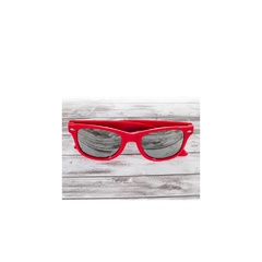 Okulary lustrzanki czerwone  nerdy
