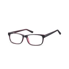 Okulary zerówki klasyczne oprawki sunoptic cp154f czarno-jasnopurpurowe