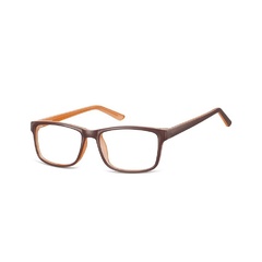 Okulary zerówki klasyczne oprawki sunoptic cp155b brazowo-kremowe