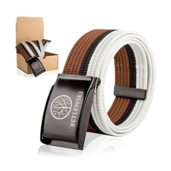 Pasek parciany betlewski brown-black-white 11