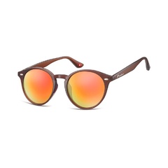Okulary okragle brazowe lenonki lustrzane ms20e
