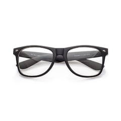 Okulary nerdy zerówki  czarne matowe 0070