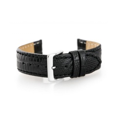 Pasek skórzany do zegarka w08 - premium - czarny - 18mm