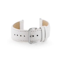 Pasek skórzany do zegarka w30 - w pudełku - biały - 24mm