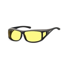 Żółte okulary z polaryzacją hd fit over dla kierowców, nakładane na korekcyjne fo5f