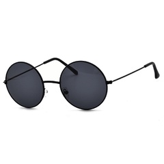 Okulary lenonki czarne przeciwsłoneczne hippie retro 4322b