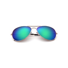 Okulary aviator zloto-zielone lustrzanki pilotki przeciwsłoneczne 2163k
