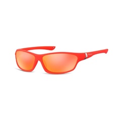Okulary dziecięce sportowe unisex czerwone matowe lustrzane cs90b