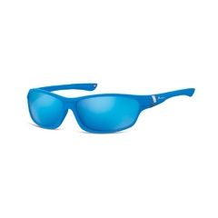 Okulary dziecięce sportowe unisex niebieskie matowe lustrzane cs90c