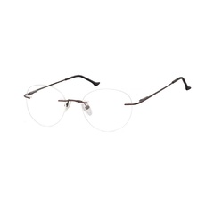 Bezramkowe okulary oprawki okrągłe korekcyjne sunoptic 985e brązowe