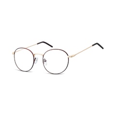 Lenonki okrągłe okulary oprawki optyczne 938b brązowo - złote