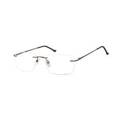 Bezramkowe okulary oprawki korekcyjne sunoptic 984e brązowe