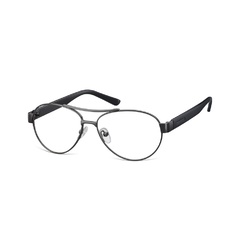 Małe okulary oprawki pilotki metalowe korekcyjne m380a czarne