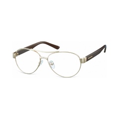 Małe okulary oprawki pilotki metalowe korekcyjne m380c złote