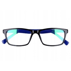 Okulary z filtrem antyrefleksyjne zerówki nerdy 9511d czarno-niebieskie