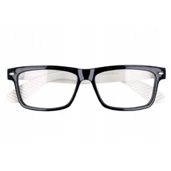 Okulary zerówki nerdy   xl-272a czarno-białe