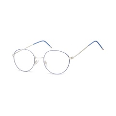 Lenonki okulary oprawki optyczne 929a srebrne + niebieskie
