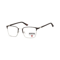 Okulary oprawki prostokątne optyczne montana mm602a srebrno-czarne