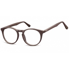 Okulary oprawki korekcyjne okrągłe lenonki zerówki sunoptic cp146c ciemnobrązowe