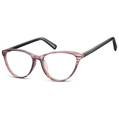 Oprawki korekcyjne okulary  kocie oczy zerówki sunoptic cp127 różowo-czarne