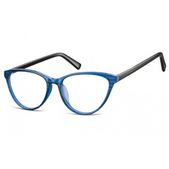 Oprawki korekcyjne okulary  kocie oczy zerówki sunoptic cp127b niebiesko-czarne