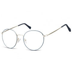 Lenonki okrągłe okulary oprawki optyczne 915f srebrno-niebieskie