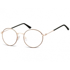 Lenonki okrągłe okulary oprawki optyczne 919c złoto-brązowe