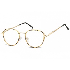 Owalne okulary oprawki optyczne 918d złote+panterka