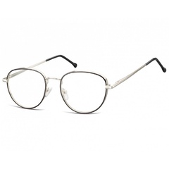 Owalne okulary oprawki optyczne 918e czarno-srebrne