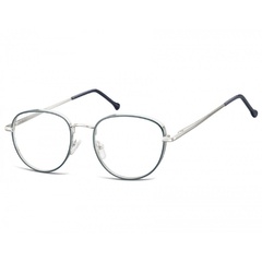 Owalne okulary oprawki optyczne 918f granatowo-srebrne